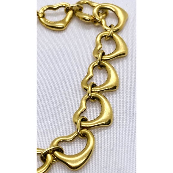SOLD!!! Tiffany & Co Elsa Peretti Open Heart 18k 750 Bracelet Toggle 7.25" - Picture 3 of 10